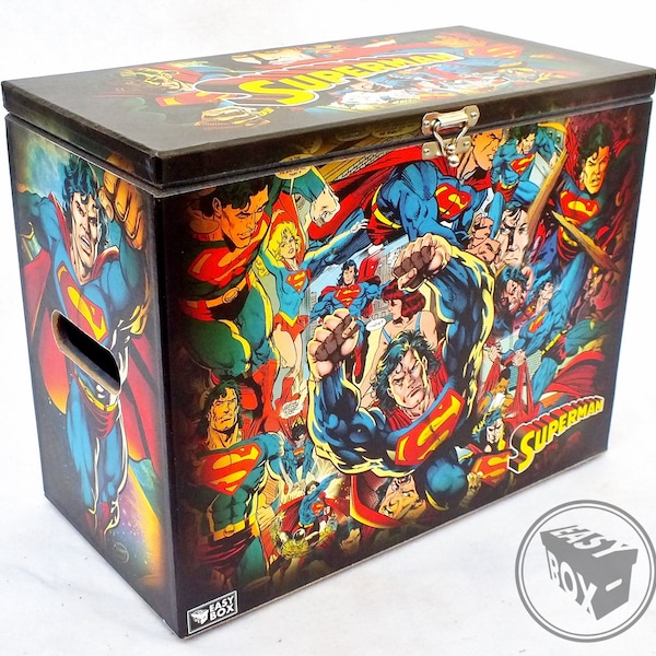 Superman 90's - Large Comic Book Hard Storage Box Chest MDF