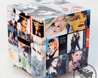 Madonna - Large Disc Vinyl LP Hard Storage Box Chest MDF with Wheels