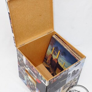 Large Disc Vinyl LP Hard Storage Box Chest MDF With Casters Pink Floyd ...