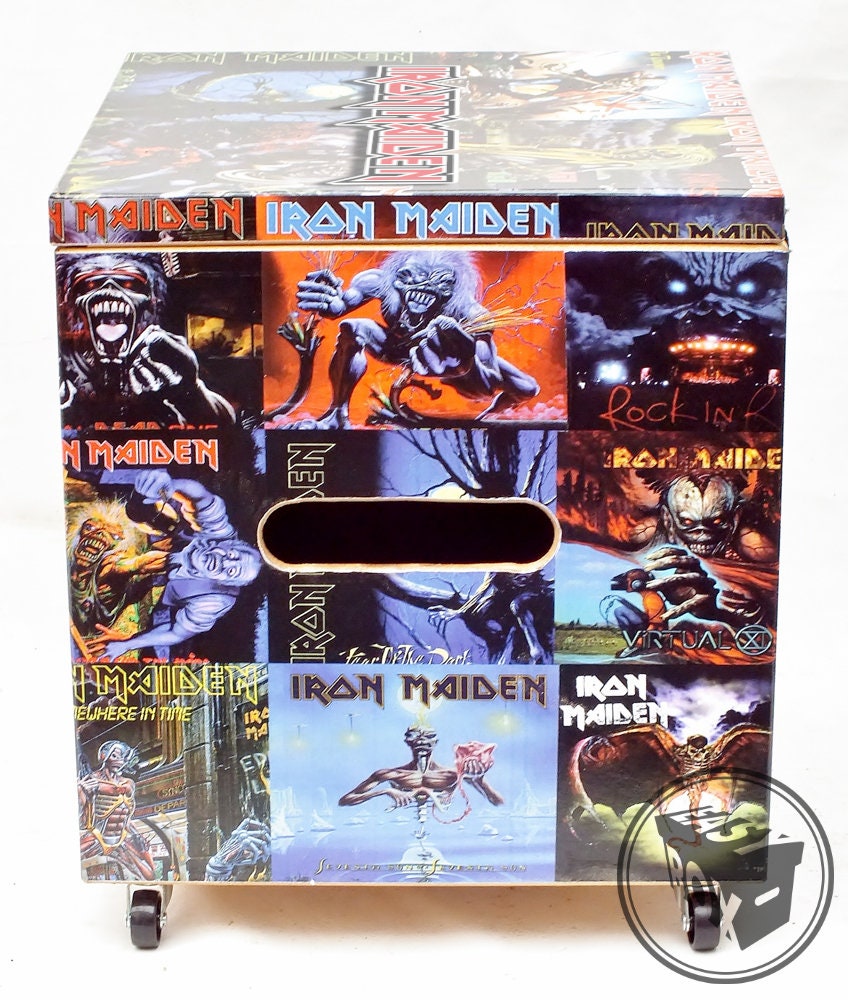 Iron Maiden - Large Disc Vinyl LP Hard Storage Box Chest MDF With Iron Maiden - Large Disc Vinyl LP Hard Storage Box Chest MDF With