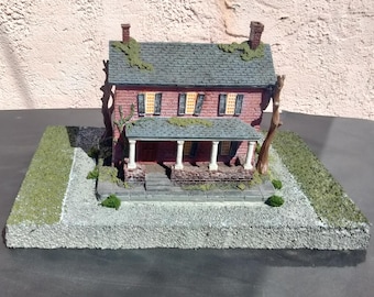 HO Scale Model Of A Haunted House.