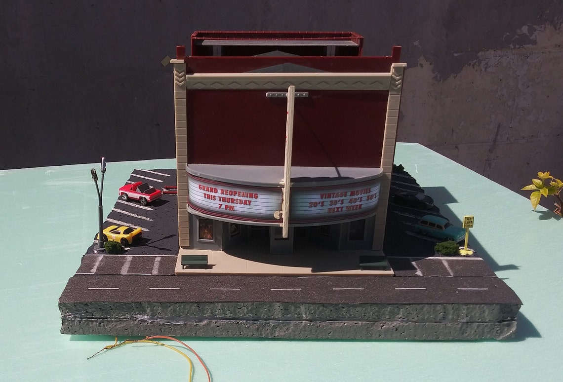 HO 187 Scale Model Vintage Movie Theater Etsy