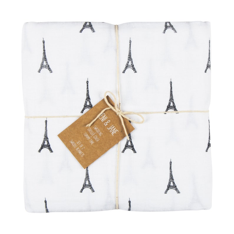 Jeni and Jane Paris Baby Swaddle Blankets Set of 2