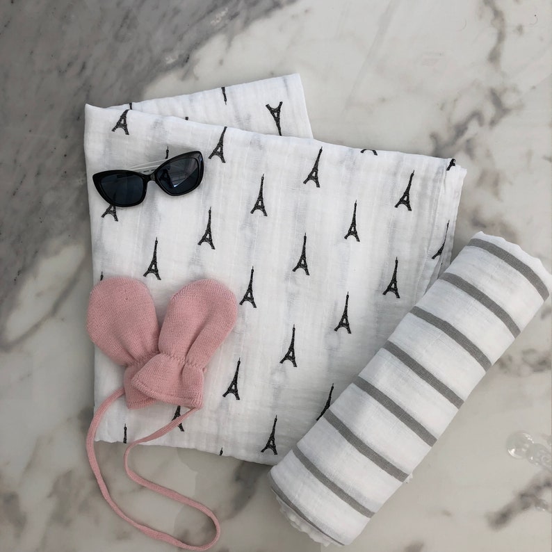Jeni and Jane Paris Baby Swaddle Blankets Set of 2