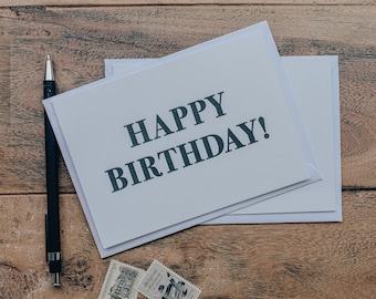 Happy Birthday Letterpress Greeting Card, Letterpress Card, Greeting Card, Birthday Card