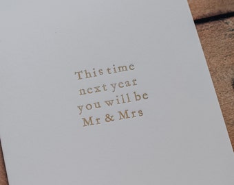 Engagement Greeting Card, Letterpress Card, Greeting Card, Couples Card