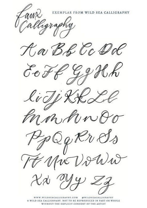 Faux Calligraphy Lettering Exemplar Downloadable