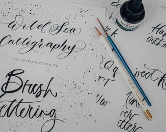 Beginners Brush Lettering - Downloadable worksheets, brush calligraphy workshop, beginners brush lettering, calligraphy downloads