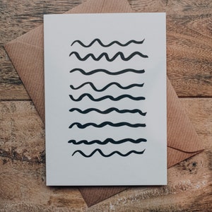 Waves Letterpress Grußkarte, Waves Grußkarte, Letterpress Karte, Grußkarte, Nautikkarte, Wellenkarte Bild 1