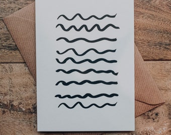 Waves Letterpress Greeting Card, Waves Greeting Card, Letterpress Card, Greeting Card, Nautical Card, Waves Card