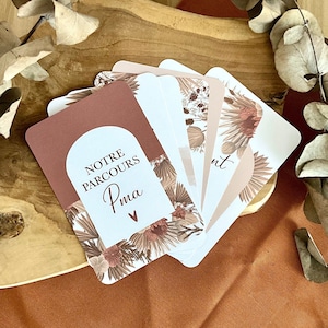 19 Cartes étapes PMA/FIV « Boho » - bohème personnalisable - arc-en-ciel - essai bébé - grossesse - bébé - maternité - PMA ropa - iad - iac
