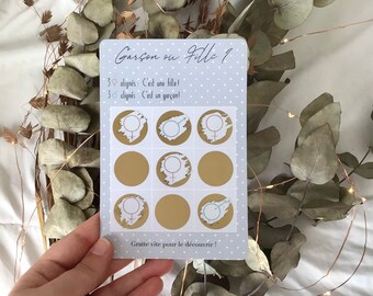 Carte à gratter annonce sexe bébé - morpion garçon ou fille? - jeu du morpion annonce sexe bébé - grossesse