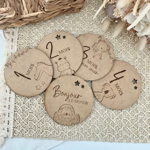 Houten stapkaarten “Savannah” - jungle - dieren - eerstejaars baby - geboorte - zwangerschap - geboortecadeau - kraamcadeau