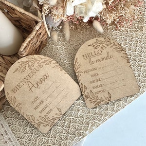 Wooden birth plaque Nature welcome baby arch personalized souvenirs pregnancy gift image 3