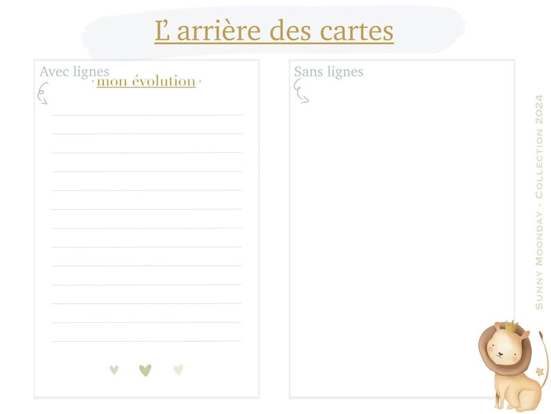 Cartes étapes bébé "César" - Animaux - jungle - savane - naissance - photos souvenirs bébé - Première année bébé - cadeau grossesse image 2