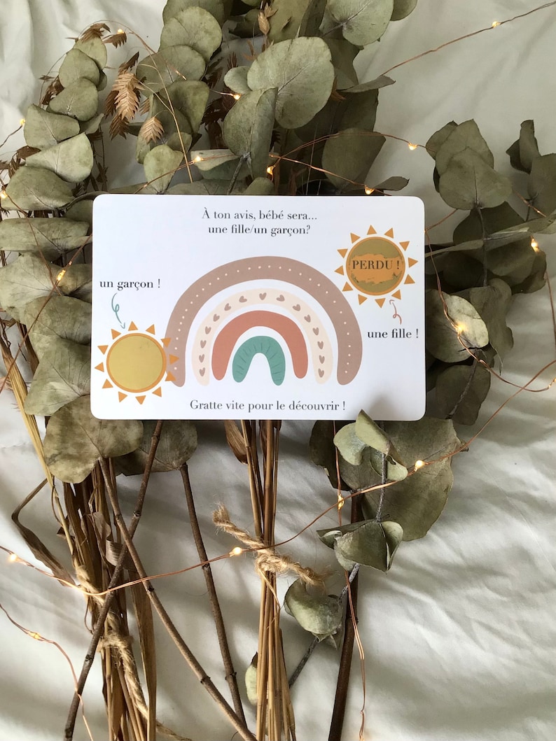 Carte à gratter sexe bébé - annonce sexe bébé arc-en-ciel - grossesse image 2