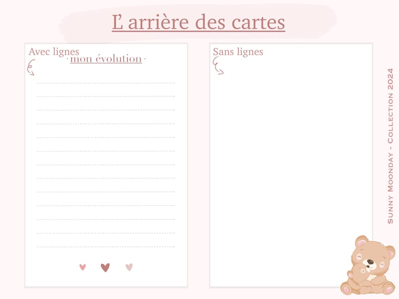 Cartes étapes bébé 1 ère année - Rosé - // arc-en-ciel // fleurs // mois anniversaires // rose image 2