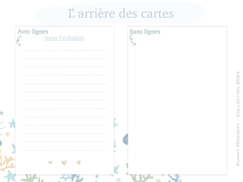 Cartes étapes bébé de la mer - Animaux - baleine - océan - naissance - photos souvenirs bébé - Première année bébé - cadeau grossesse image 2