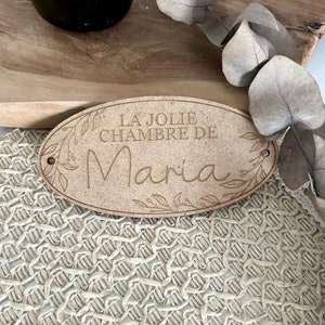 Plaque de porte en bois personnalisable - décoration de chambre - déco en bois - chambre bébé - enfant - cadeau naissance - carte étapes -