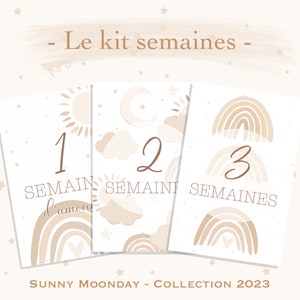 Cartes étapes bébé - arc-en-ciel - Première année bébé - Mois anniversaires - 1ère année - grossesse image 7