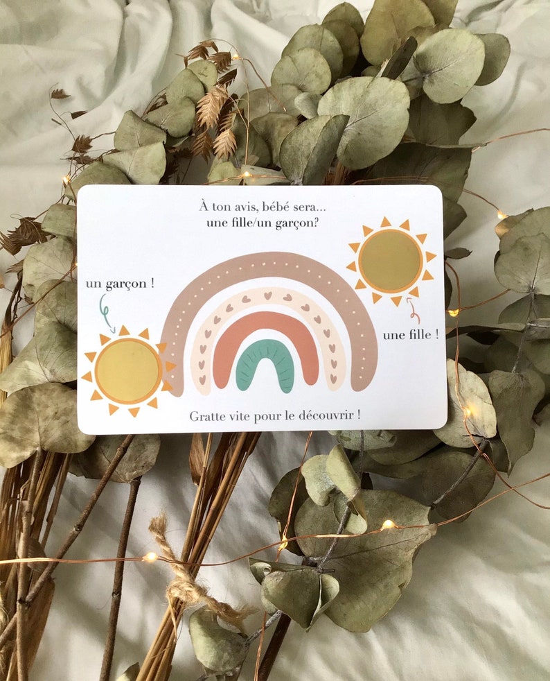 Carte à gratter sexe bébé - annonce sexe bébé arc-en-ciel - grossesse image 1