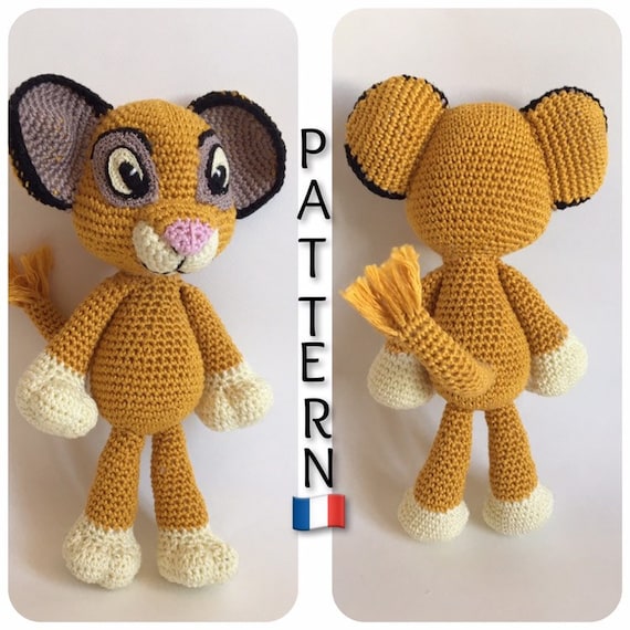 Patron Crochet Lion Inspire De Simba Le Roi Lion Modele Etsy Israel