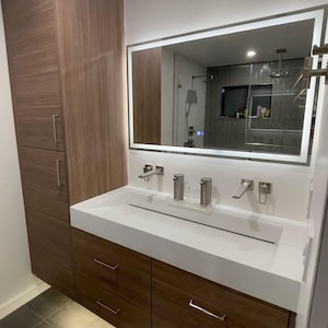 52 COLORS! Fully Custom Concrete Sink, Floating Ramp Sink, Handmade Modern Bathroom Basin, Made in Colorado, Free Shipping
