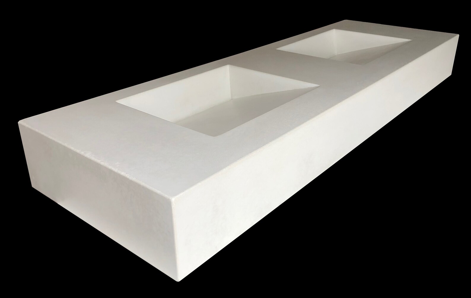 72 Inch Floating Concrete Ramp Sink with Two Basins Etsy