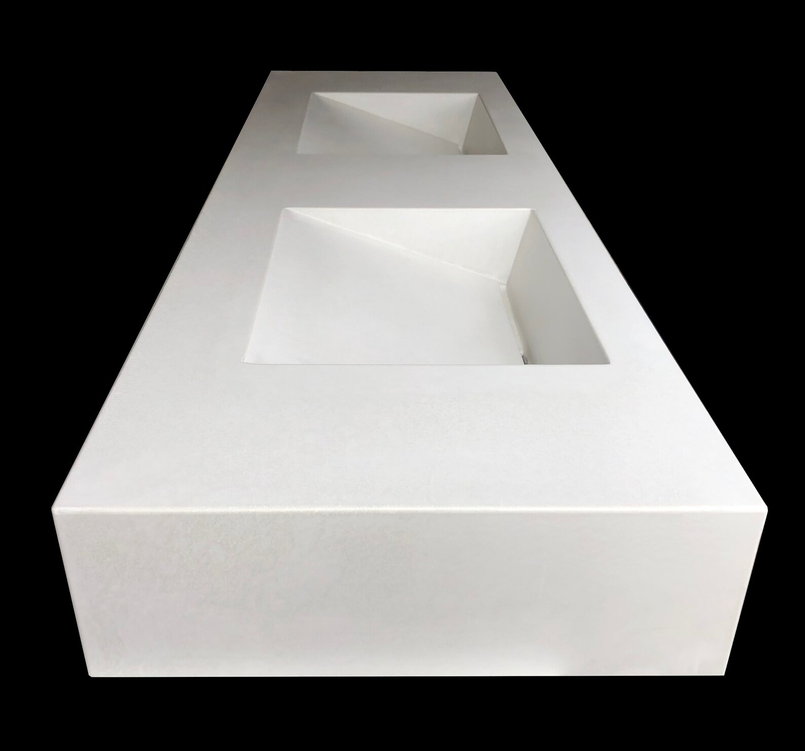 72 Inch Floating Concrete Ramp Sink with Two Basins Etsy