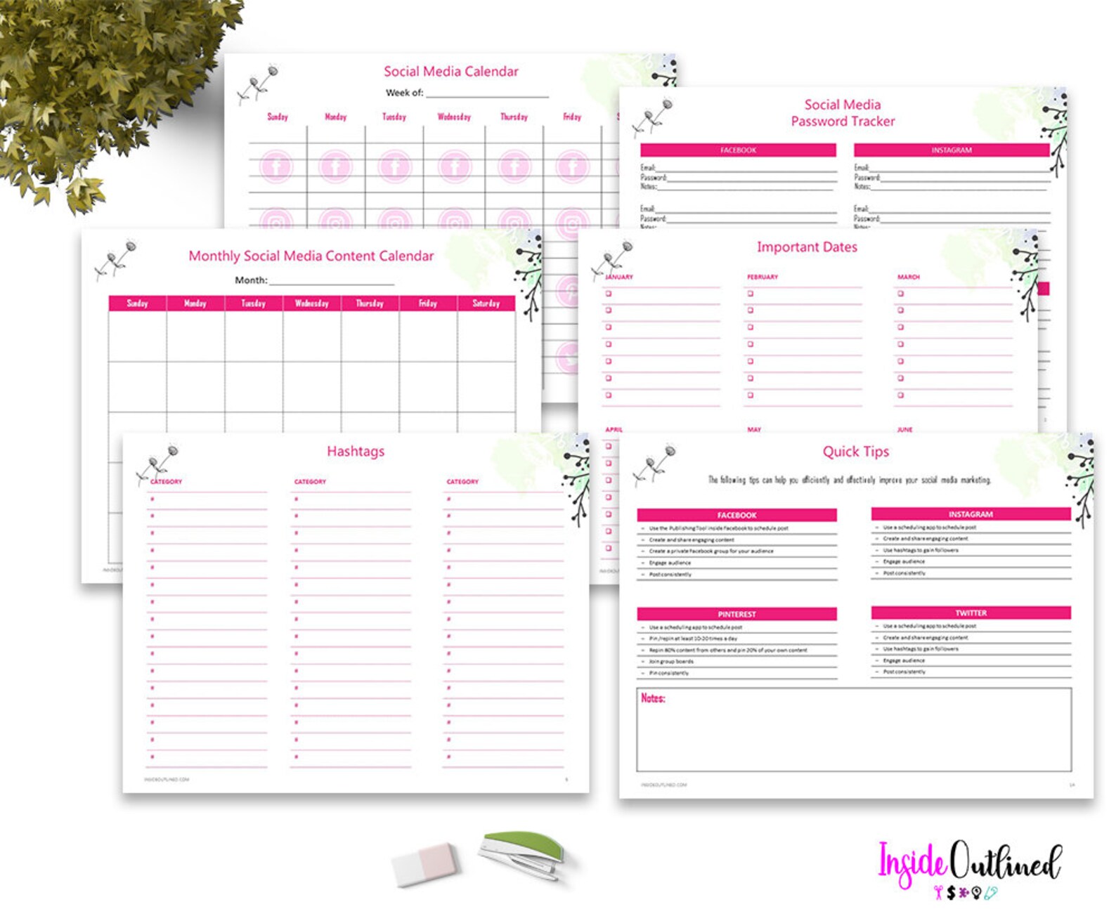 Social Media Planner Printable Social Media Management - Etsy
