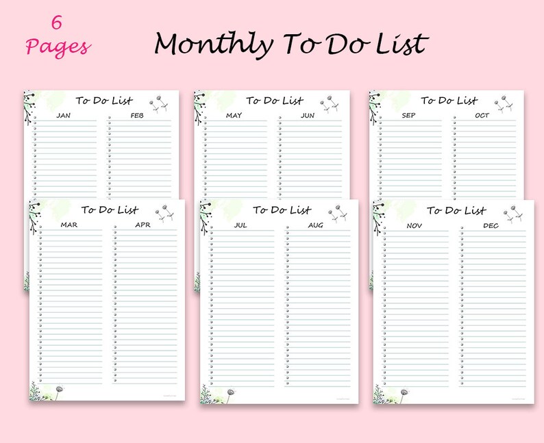 Printable to Do List Monthly to Do List Printable Planner Etsy