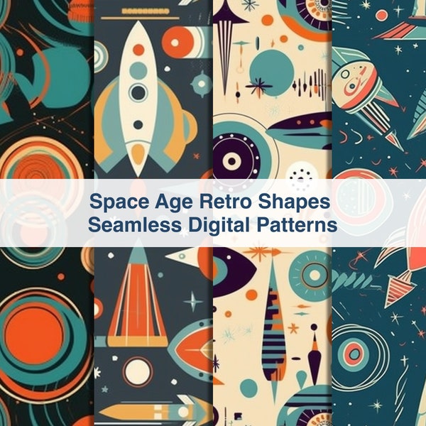 Retro Space Age Digital Seamless Pattern