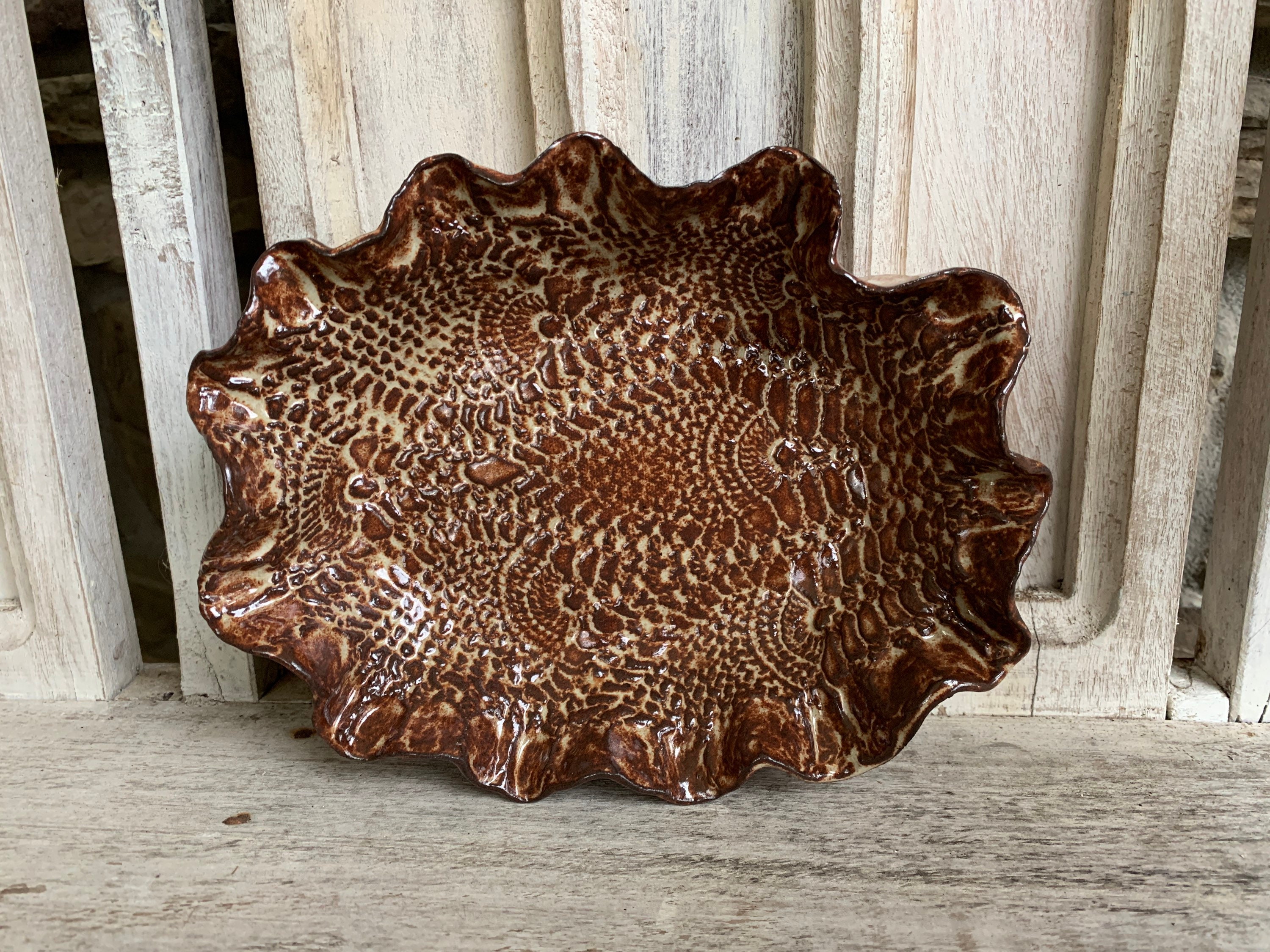 Hand/Slab Built oval appetizer dish Etsy