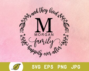 last name svg, family name svg, round monogram font, vine monogram svg, established svg, lake house svg, country svg, farmhouse svg