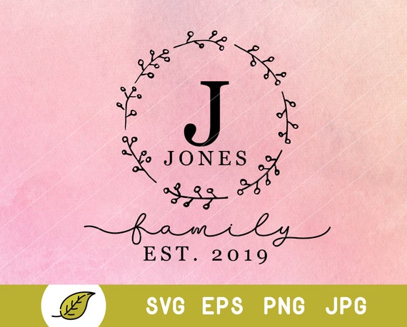 Download Last name svg family name svg round monogram font vine | Etsy