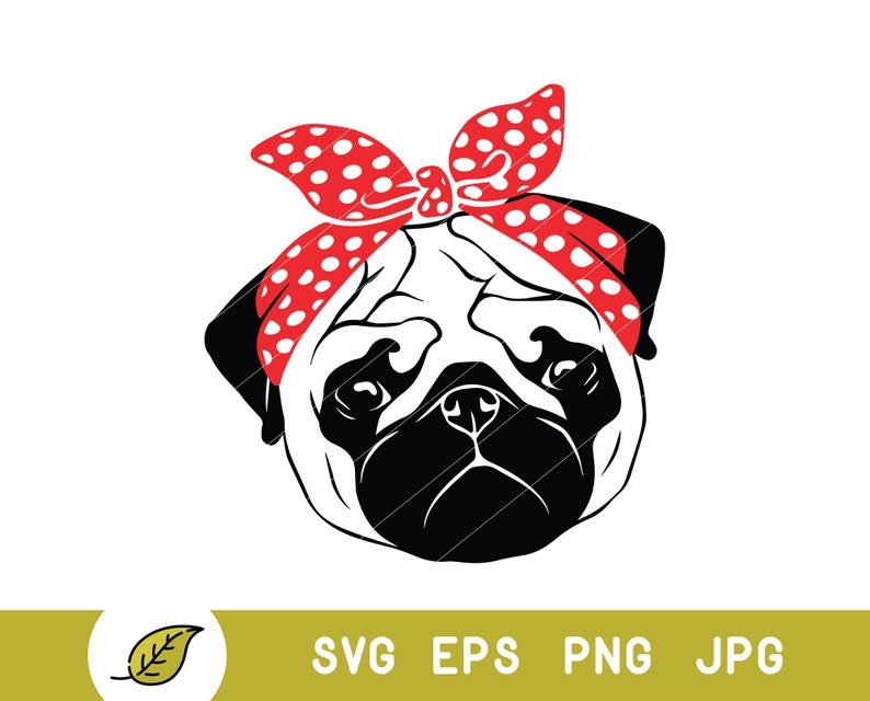 Download Pug svg dog bandana svg dog face svg dog svg animal face ...