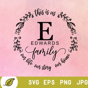 last name svg, family name svg, round monogram font, vine monogram svg, established svg, lake house svg, country svg, farmhouse svg