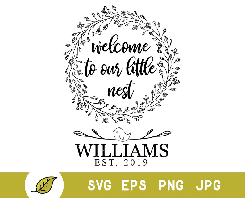 Download Last name svg family name svg round monogram font vine | Etsy
