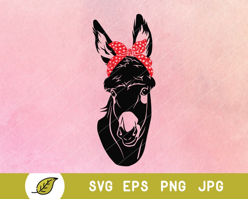 Download Donkey svg bandana svg farming svg farm animals clipart | Etsy