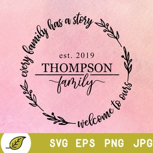 last name svg, family name svg, round monogram font, vine monogram svg, established svg, lake house svg, country svg, farmhouse svg