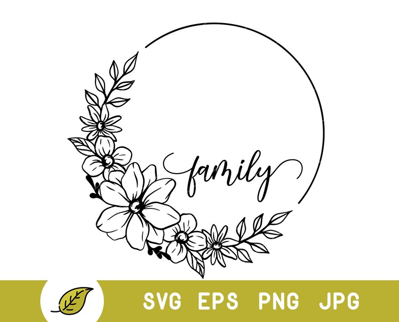 Download Last name svg family name svg round monogram font vine | Etsy