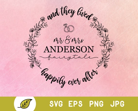 Download Just Married Svg Last Name Svg Round Monogram Font Family Etsy