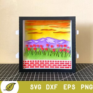 3d shadowbox svg - shadow box svg, layered shadow box / light box pop up card papercut svg template