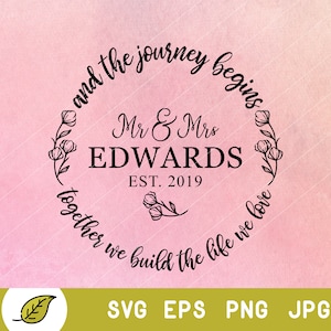 mr und mrs svg, Nachname svg, Familienname svg, gegründet svg, seine und ihre svg, frisch verheiratete svg, Braut Bräutigam svg, Verlobungs svg