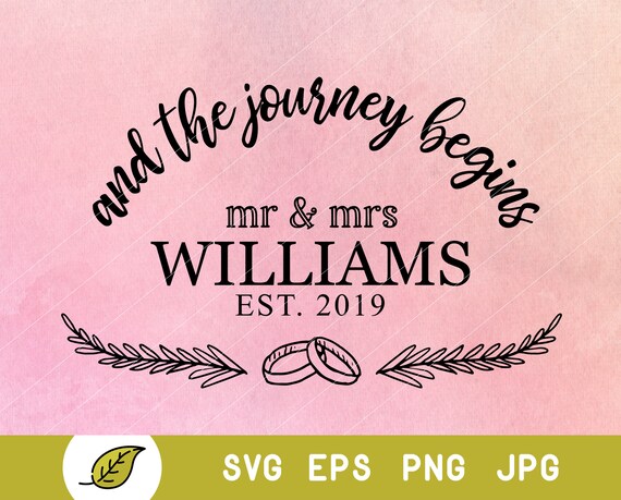 Download Just Married Svg Last Name Svg Round Monogram Font Family Etsy