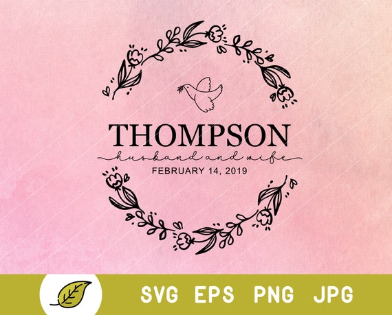 Download Just Married Svg Last Name Svg Round Monogram Font Family Etsy