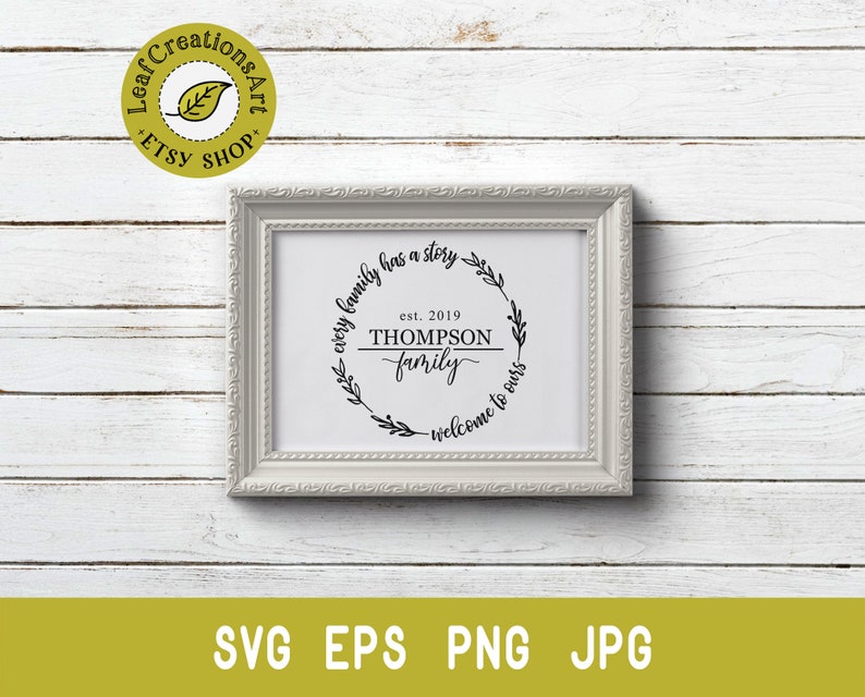 Download Last name svg family name svg round monogram font vine | Etsy