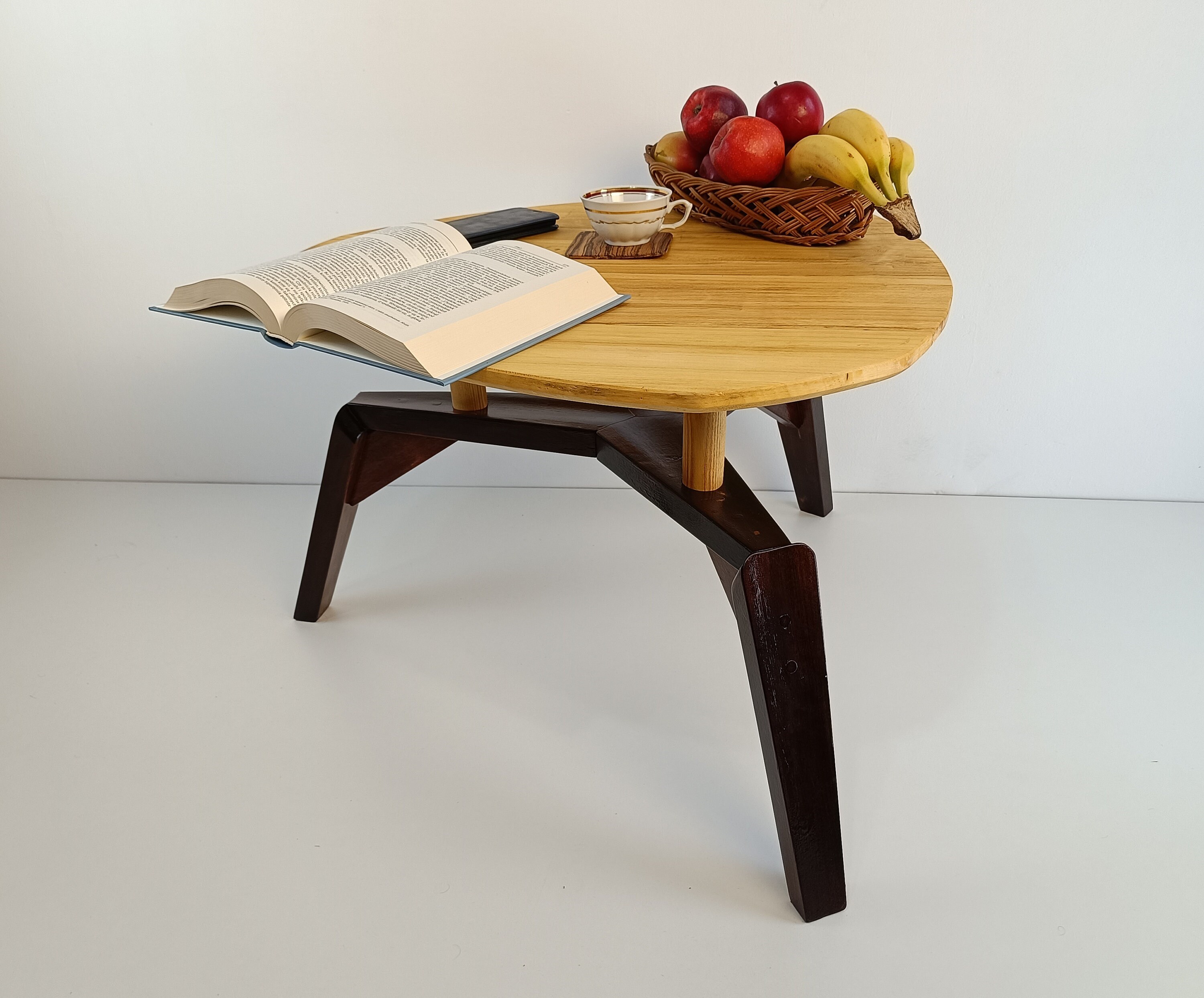 Solid Wood Triangular Coffee Table With a Floating Table-top. Choice of ...