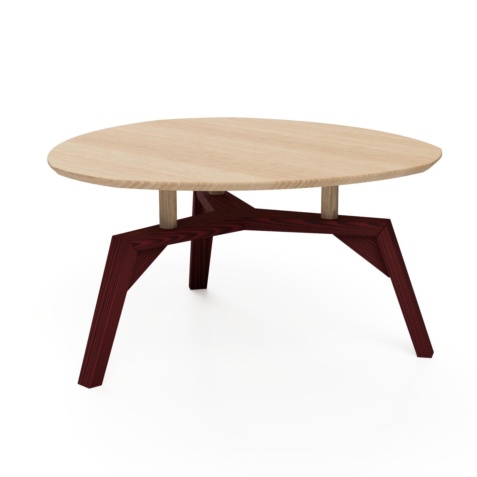 Solid Wood Triangular Coffee Table With a Floating Table-top. Choice of ...