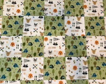 Baby Quilt Top Kit For Beginners Pre-cut, Woodland Forest Animals